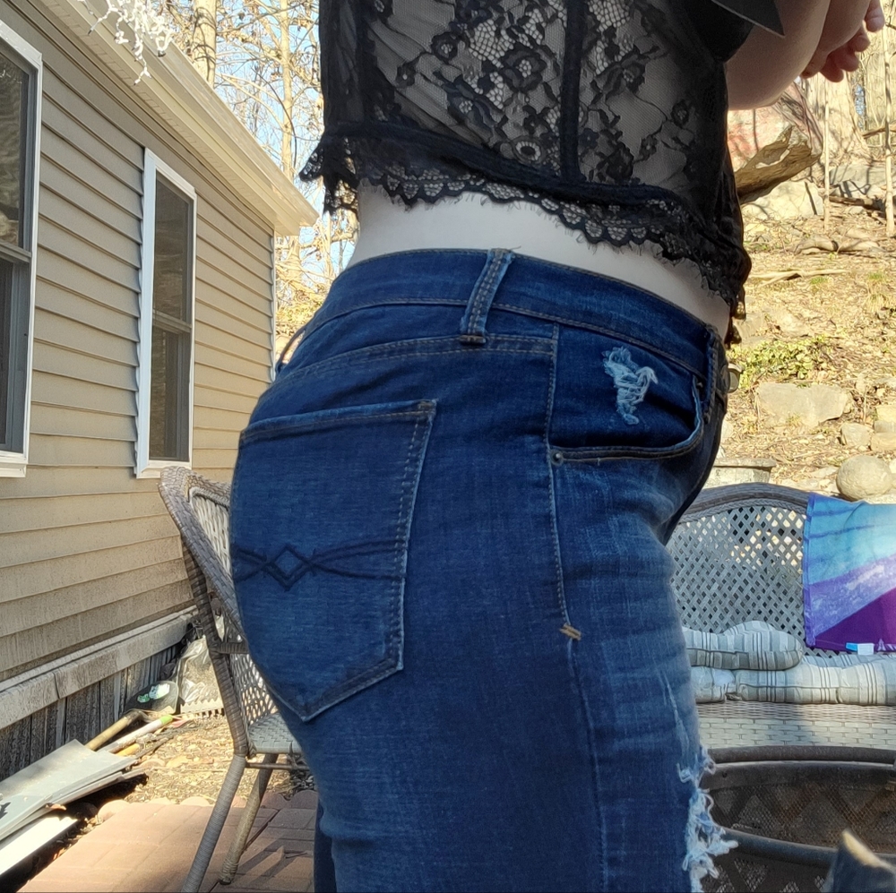 Dark Blue Ripped Mudd Jeans - Picture 4 of 6